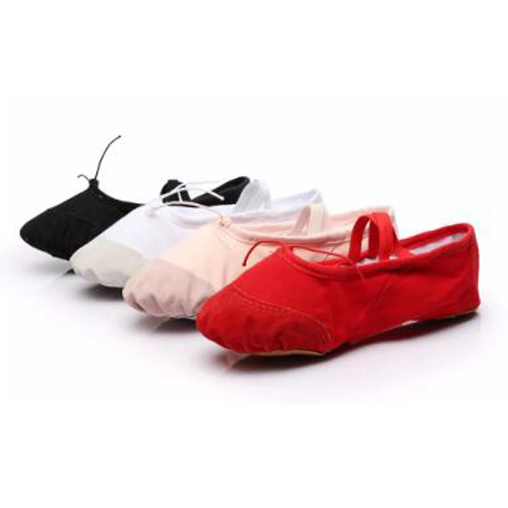 Парусиновая балетная обувь для танцев пуанты танцевальная девочек балетные