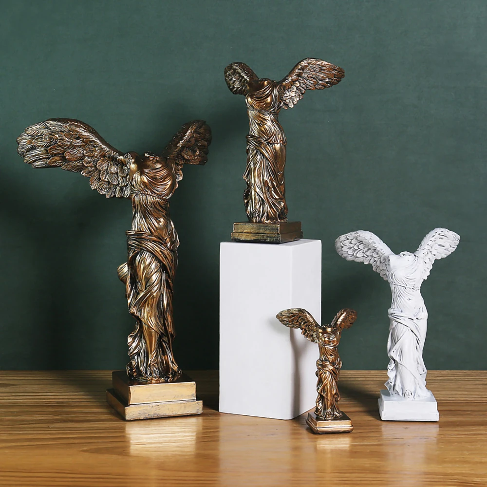 Greek goddess of victory Resin Statue golden household ornaments golden white model Modern Art winged figure ornaments
Greek goddess of victory Resin Statue golden household ornaments golden white model Modern Art winged figure ornaments