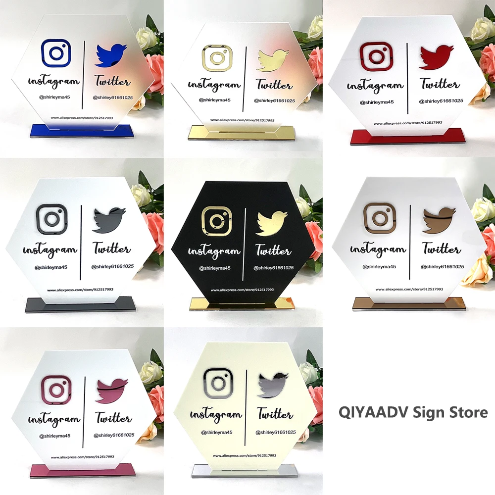 Logo of the company store. Store name sign. Customized personalized mirror acrylic hexagonal table sign Digital table sign
Logo of the company store. Store name sign. Customized personalized mirror acrylic hexagonal table sign Digital table sign
