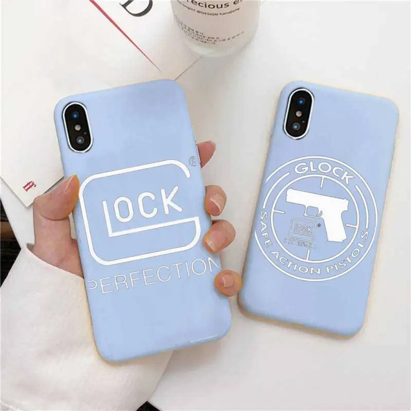 Glock Handgun Shell Phone Case For IPhone 6 6s 7 8 Plus X Xs Xr Xsmax 11 12 Pro Promax 12mini Candy Blue Silicone Cover 
Glock Handgun Shell Phone Case For IPhone 6 6s 7 8 Plus X Xs Xr Xsmax 11 12 Pro Promax 12mini Candy Blue Silicone Cover