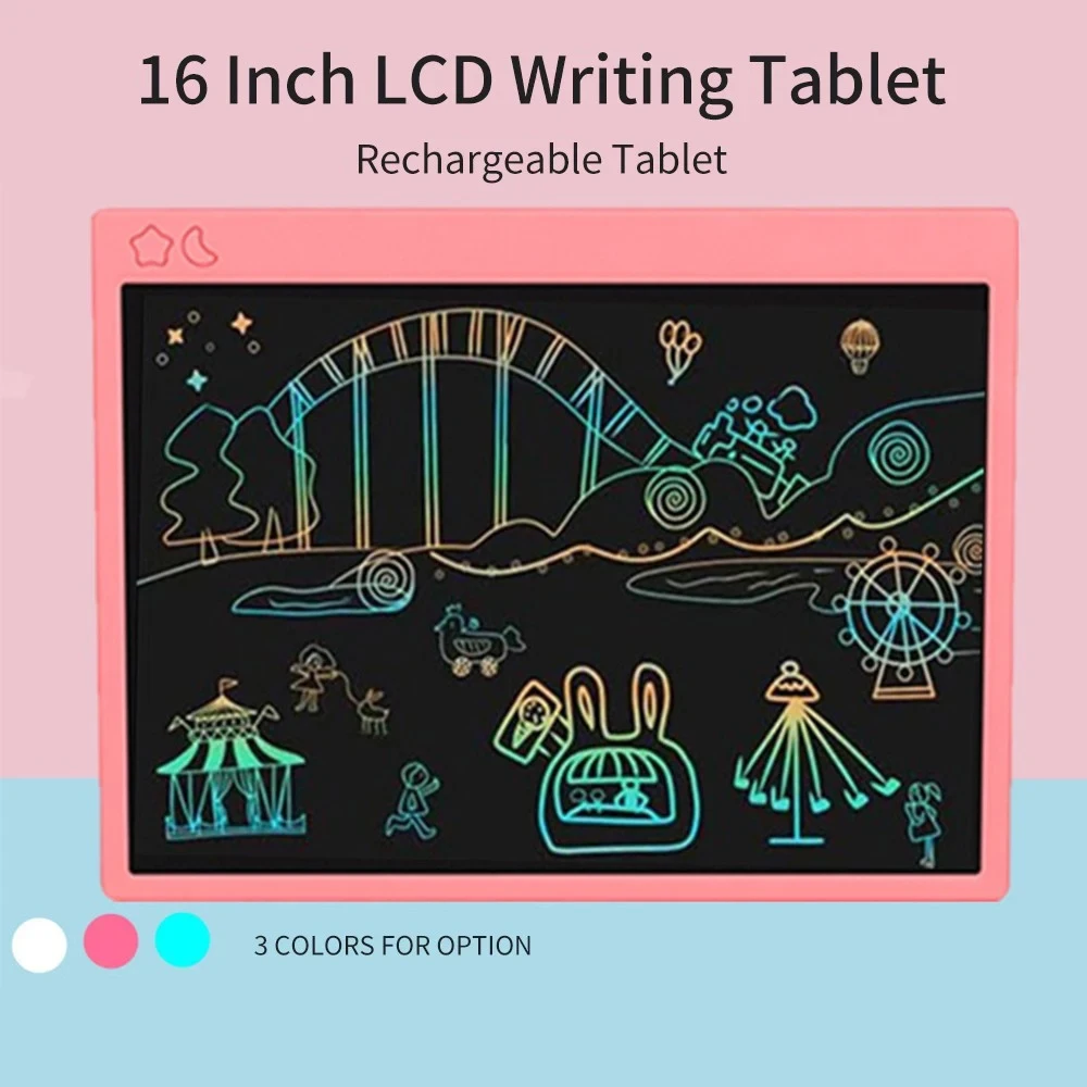 LCD Writing Tablet 16 Inch Rechargeable One Button Erase Drawing Tablet for Kids Adults Home Office School With Stylus Pen 
LCD Writing Tablet 16 Inch Rechargeable One Button Erase Drawing Tablet for Kids Adults Home Office School With Stylus Pen