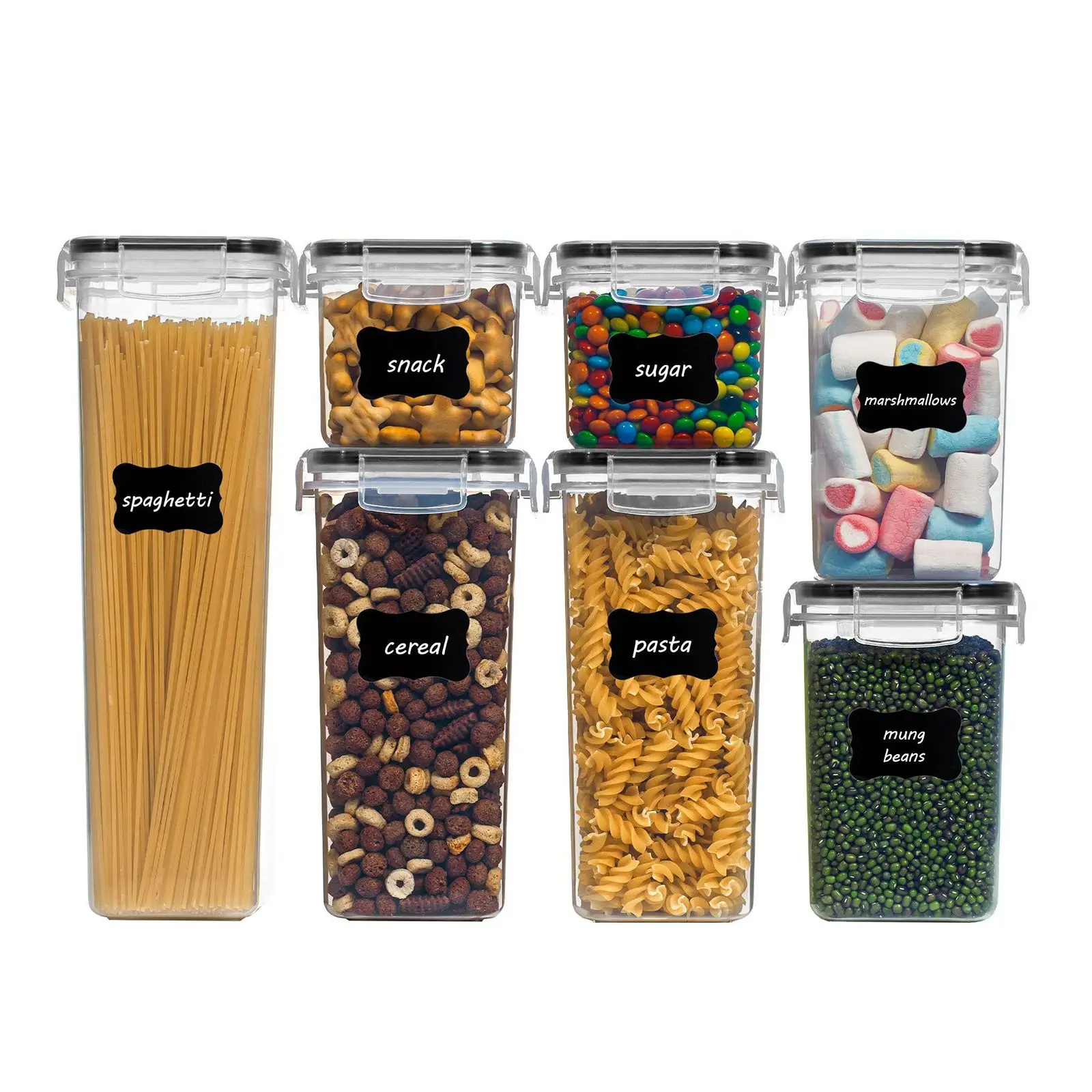7Pcs Airtight Kitchen Containers 1~3.1L Storage Boxes Plastic Sorting Containers Stakable Sealing Box for Cereal Biscuit
7Pcs Airtight Kitchen Containers 1~3.1L Storage Boxes Plastic Sorting Containers Stakable Sealing Box for Cereal Biscuit