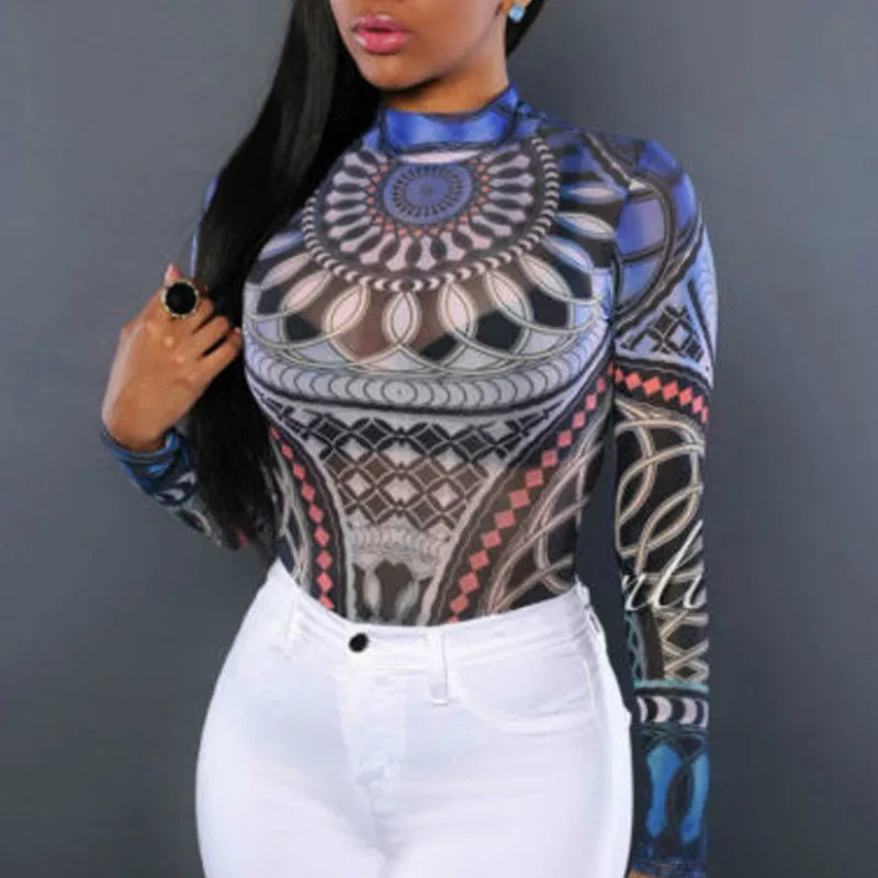 Women Long Sleeve Mesh Bandage Bodysuit Retro Printed Nigh Club Jumpsuit Rompers 2020 New Fashion
Women Long Sleeve Mesh Bandage Bodysuit Retro Printed Nigh Club Jumpsuit Rompers 2020 New Fashion