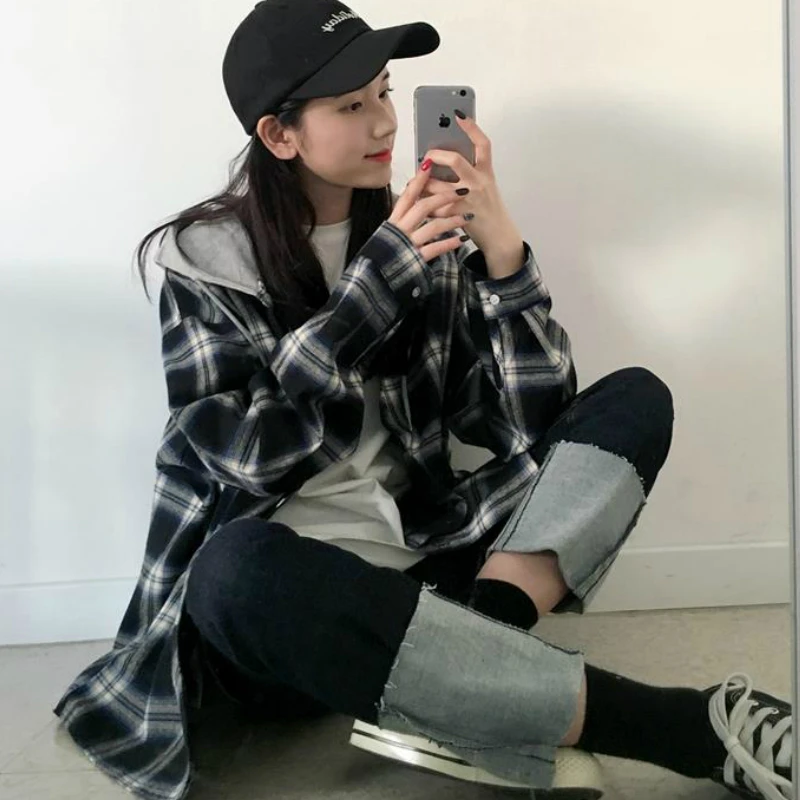 2021Womens Outwear Preppy-Style Students Casual Fashion Basic Jackets Women Long Sleeve Plaid Hooded Lace-Up Patchwork
2021Womens Outwear Preppy-Style Students Casual Fashion Basic Jackets Women Long Sleeve Plaid Hooded Lace-Up Patchwork