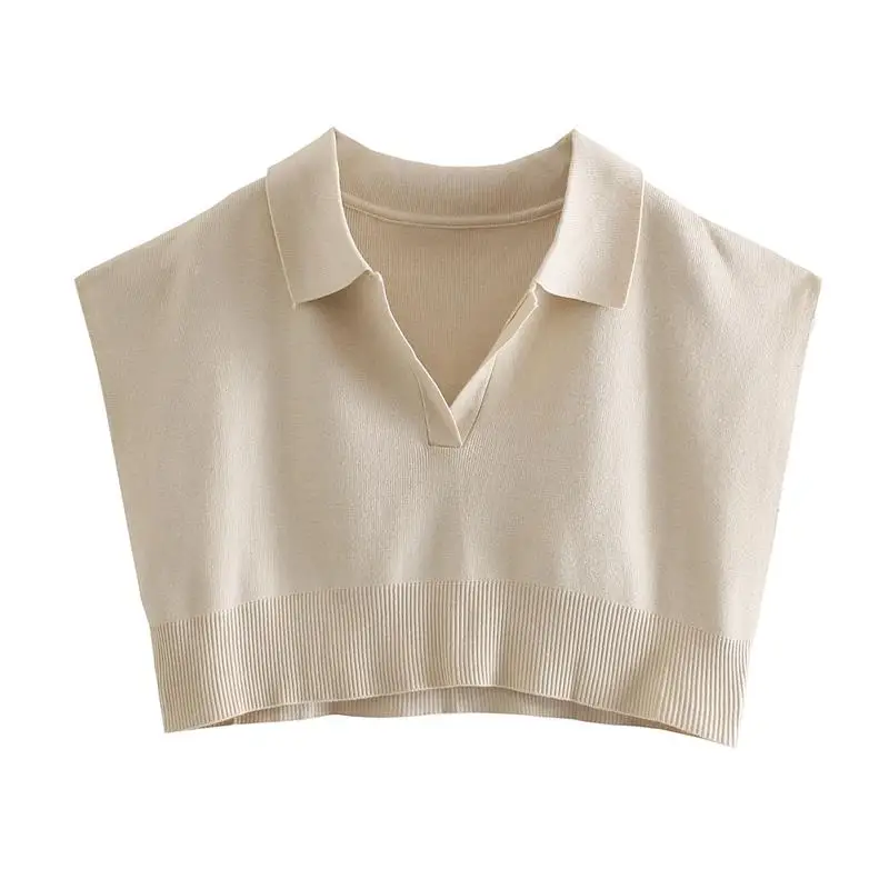 TRAF Women 2021 Fashion With Ribbed Trims Cropped Knitted Sweater Vintage Lapel Collar Sleeveless Female Pullovers Streetwear
TRAF Women 2021 Fashion With Ribbed Trims Cropped Knitted Sweater Vintage Lapel Collar Sleeveless Female Pullovers Streetwear