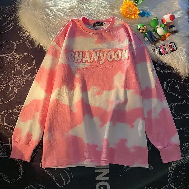 Ins Hot Tie Dye Clouds Letter Embroidery Sweatshirt Women New Fashion Hip Hop Streetwear Long Sleeve Tops Harajuku Teens Clothes
Ins Hot Tie Dye Clouds Letter Embroidery Sweatshirt Women New Fashion Hip Hop Streetwear Long Sleeve Tops Harajuku Teens Clothes