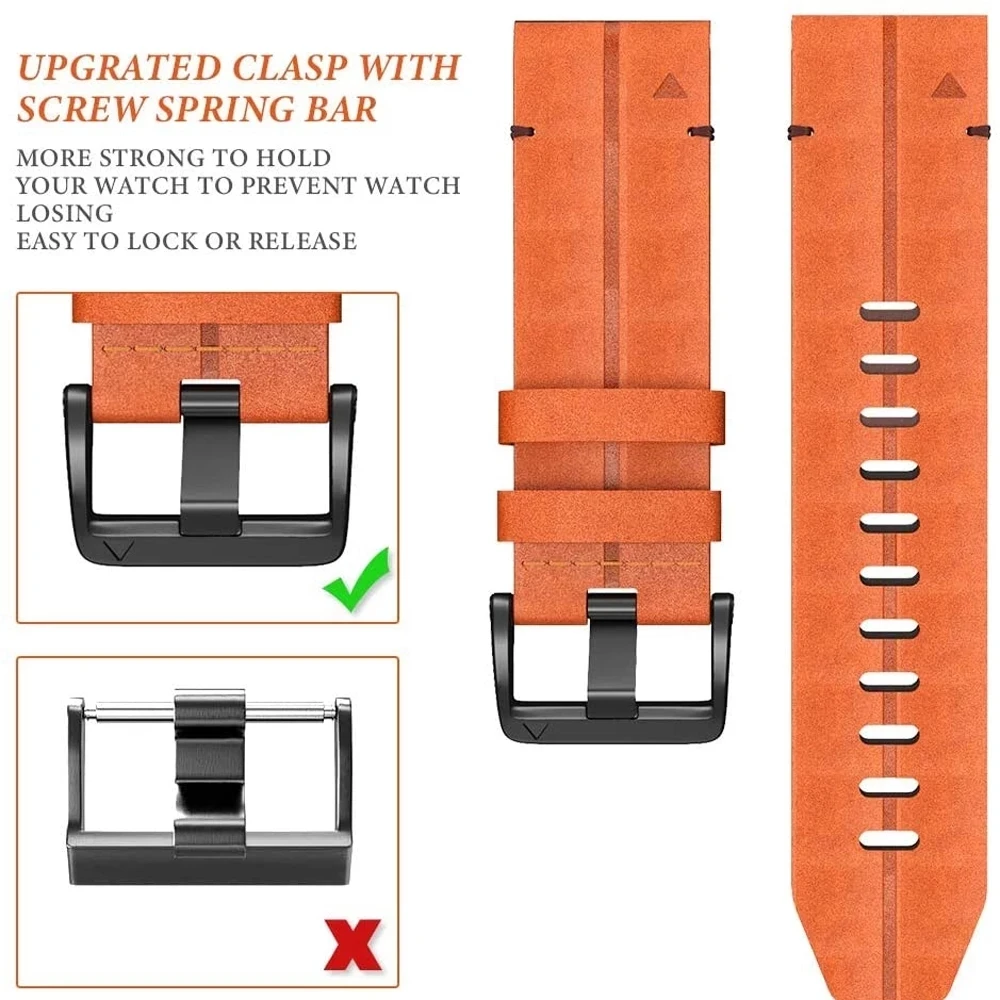 High Quality Wrist Belt Leather Bracelets 22/26mm For Garmin Fenix 6/6X Pro/5/5X Plus/Forerunner 945/935 Watch Band Strap Correa
High Quality Wrist Belt Leather Bracelets 22/26mm For Garmin Fenix 6/6X Pro/5/5X Plus/Forerunner 945/935 Watch Band Strap Correa