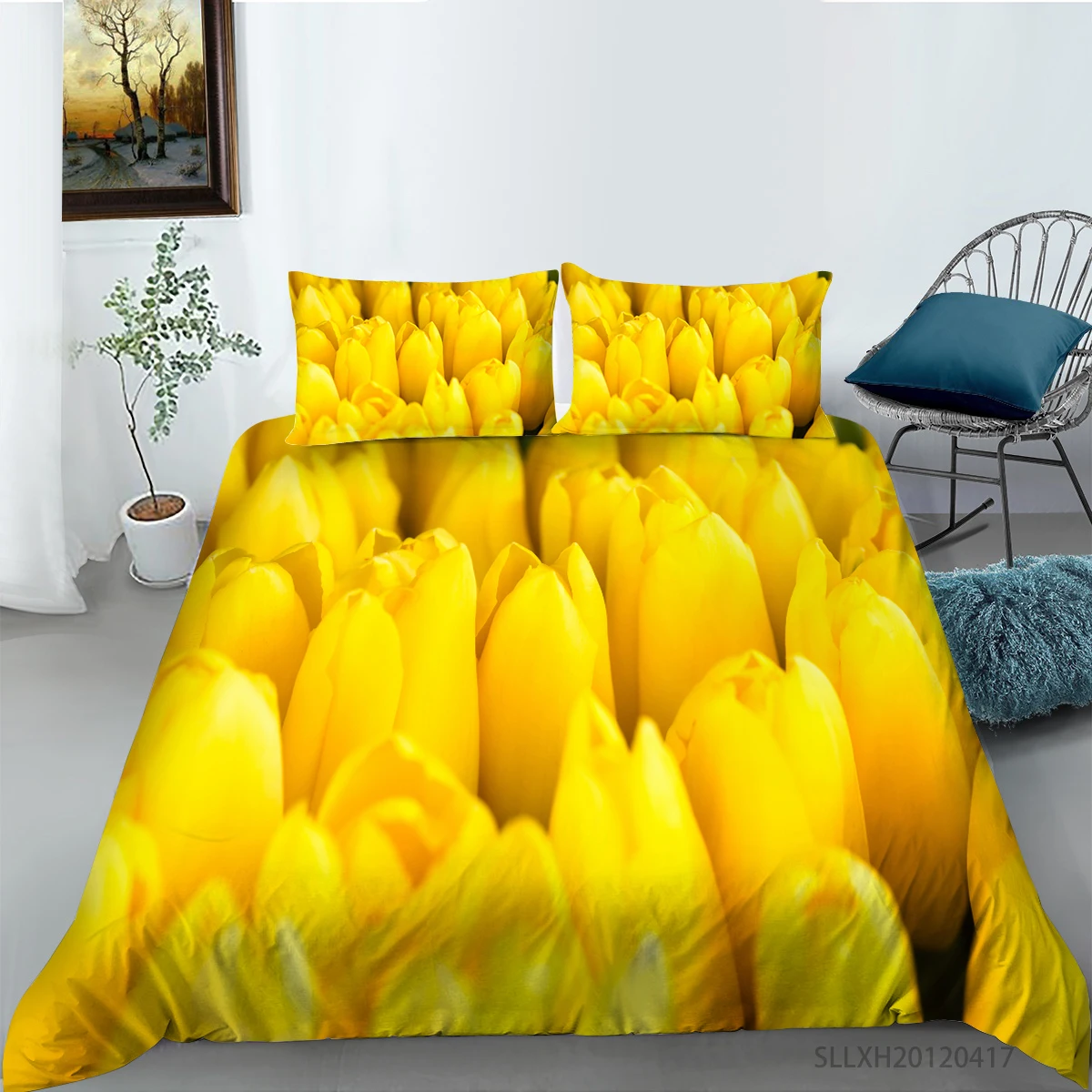 Hot sale Fashion Yellow Tulips Printing Duvet cover set Quilt cover and pillowcases Bedclothes Bedroom Decor 2/3pcs
Hot sale Fashion Yellow Tulips Printing Duvet cover set Quilt cover and pillowcases Bedclothes Bedroom Decor 2/3pcs