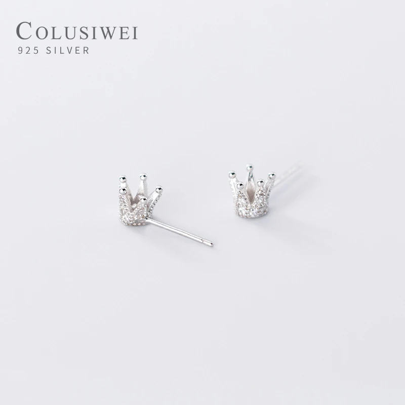 Colusiwei Genuine 925 Sterling Silver Glittering Zircon Tiny Exquisite Lovely Crown Stud Earring for Women Fine Jewelry Brincos
Colusiwei Genuine 925 Sterling Silver Glittering Zircon Tiny Exquisite Lovely Crown Stud Earring for Women Fine Jewelry Brincos