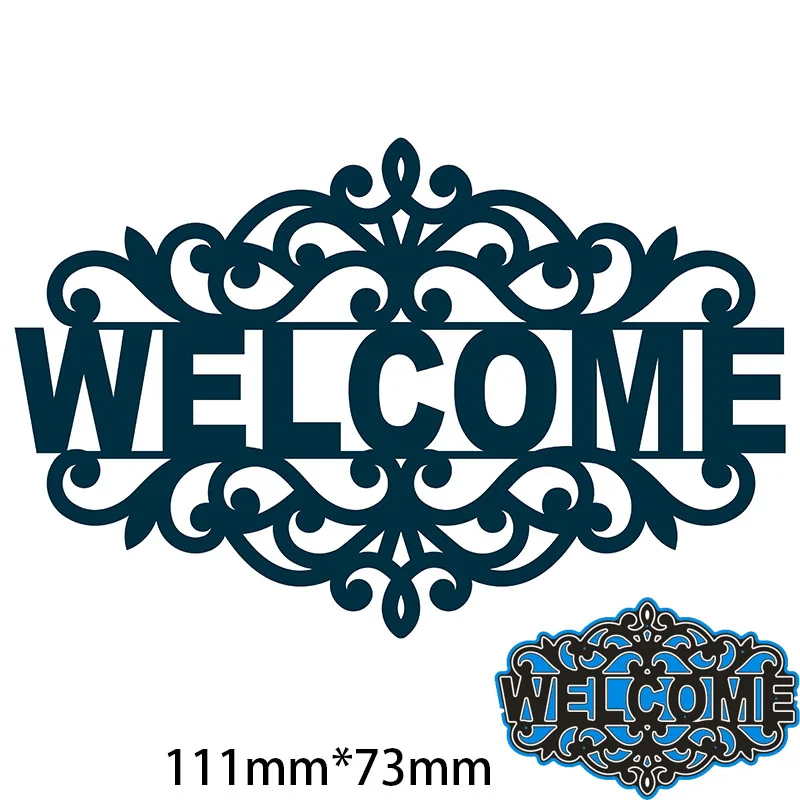 Cutting Dies Welcome Sign Metal and Stamps Stencil for DIY Scrapbooking Photo Album Embossing Paper Card 111*73mm
Cutting Dies Welcome Sign Metal and Stamps Stencil for DIY Scrapbooking Photo Album Embossing Paper Card 111*73mm