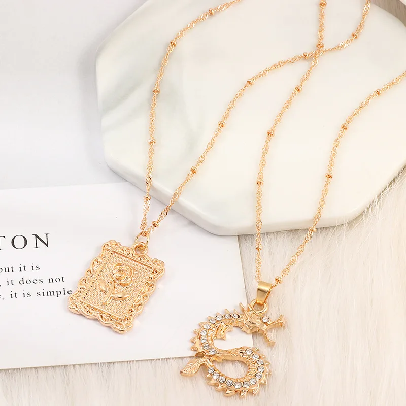 Chinese Dragon Necklace For Women Pendant Choker Rose Long Chains Men Jewelry Gold Charm Zircon Hip Hop Necklaces Accessories 
Chinese Dragon Necklace For Women Pendant Choker Rose Long Chains Men Jewelry Gold Charm Zircon Hip Hop Necklaces Accessories