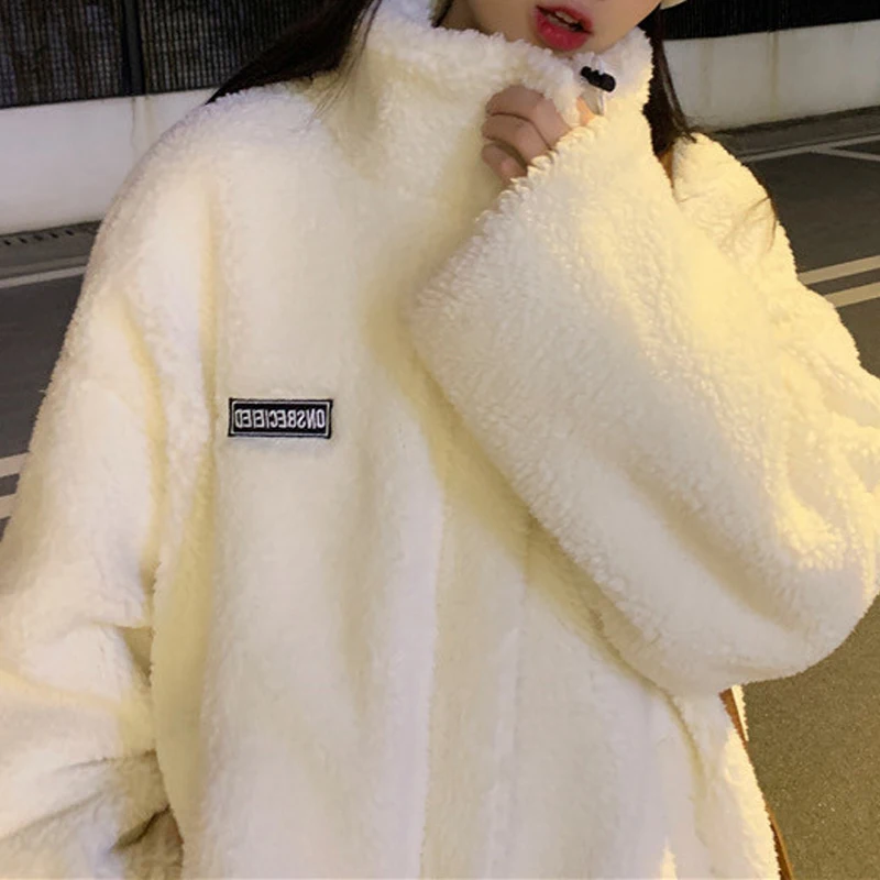 Winter Thicken Warm Loose Lamb Wool Sweatershirt Oversized Women Korean Teddy Fleece Female Jackets Fashion Causal Coats Clothes
Winter Thicken Warm Loose Lamb Wool Sweatershirt Oversized Women Korean Teddy Fleece Female Jackets Fashion Causal Coats Clothes