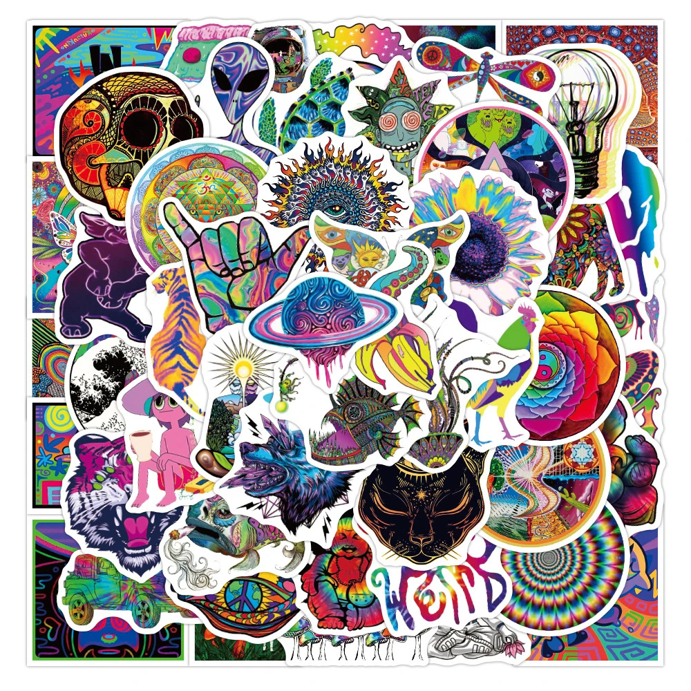 50PCS Colorful Psychedelic Graffiti Stickers Cool DIY On Motorcycle Car Laptop Skateboard Scooter Cartoon Waterproof Sticker
50PCS Colorful Psychedelic Graffiti Stickers Cool DIY On Motorcycle Car Laptop Skateboard Scooter Cartoon Waterproof Sticker