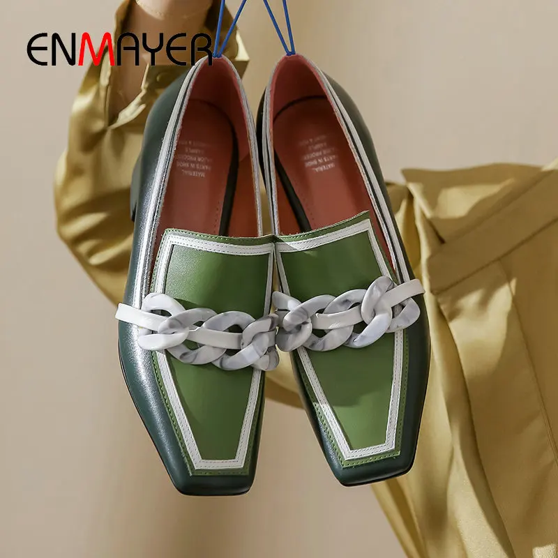 ENMAYER 2020 Basic Genuine Leather Party Slip-On Women Heels Square Heel Luxury Shoes Women Designers Mature Women Pumps 34-40
ENMAYER 2020 Basic Genuine Leather Party Slip-On Women Heels Square Heel Luxury Shoes Women Designers Mature Women Pumps 34-40