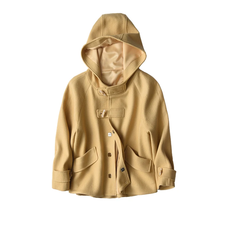 SHUCHAN Wool Coat Women Casual Hooded Covered Button Wide-waisted Button Abrigos Mujer Invierno 202a Fashion Yellow
SHUCHAN Wool Coat Women Casual Hooded Covered Button Wide-waisted Button Abrigos Mujer Invierno 202a Fashion Yellow