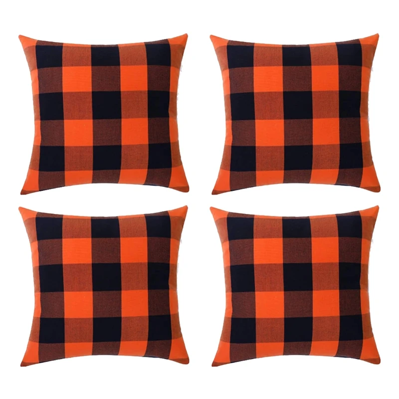 Halloween Fall Plaid Throw Pillow Covers Set of 4 Farmhouse Decorative Square Pillow Cover Cushion Pillowcase 18X18 Inch
Halloween Fall Plaid Throw Pillow Covers Set of 4 Farmhouse Decorative Square Pillow Cover Cushion Pillowcase 18X18 Inch