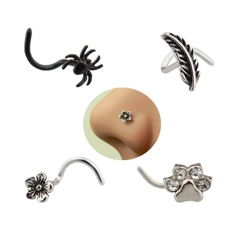 1-4pcs Copper Nose Ring Stud Piercing Set Stainless Steel Flower Spider Bone Piercings Nariz Rings Studs Women Body Jewelry 20G
1-4pcs Copper Nose Ring Stud Piercing Set Stainless Steel Flower Spider Bone Piercings Nariz Rings Studs Women Body Jewelry 20G