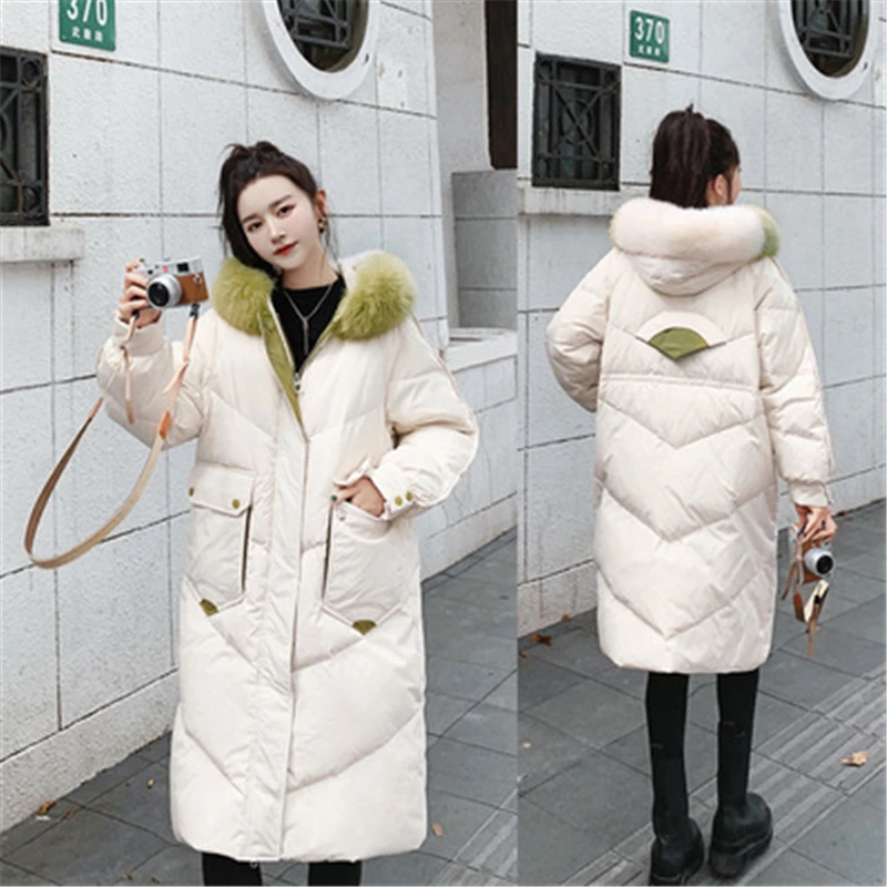 2021 Winter Fashion New Mid-Length Fur Collar Hooded Long-Sleeved Thick Warmth And Contrasting Color Cotton-Padded Jacket Women
2021 Winter Fashion New Mid-Length Fur Collar Hooded Long-Sleeved Thick Warmth And Contrasting Color Cotton-Padded Jacket Women