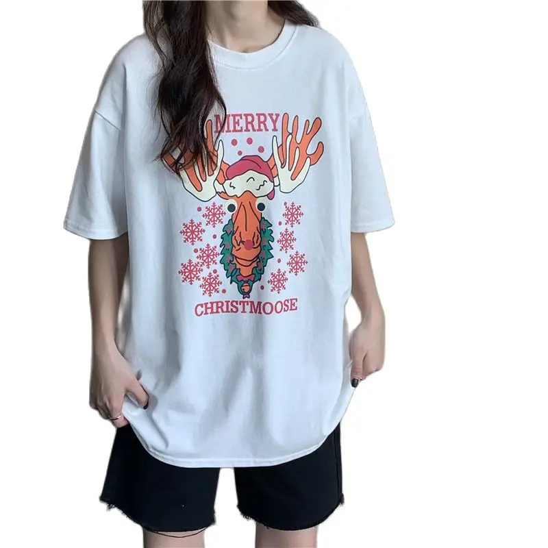 New Print Women's T-shirt Loose O-neck Tshirt Short Sleeve TopFashion Casual Plus Size Cotton T Shirt Office Lady Summer
New Print Women's T-shirt Loose O-neck Tshirt Short Sleeve TopFashion Casual Plus Size Cotton T Shirt Office Lady Summer