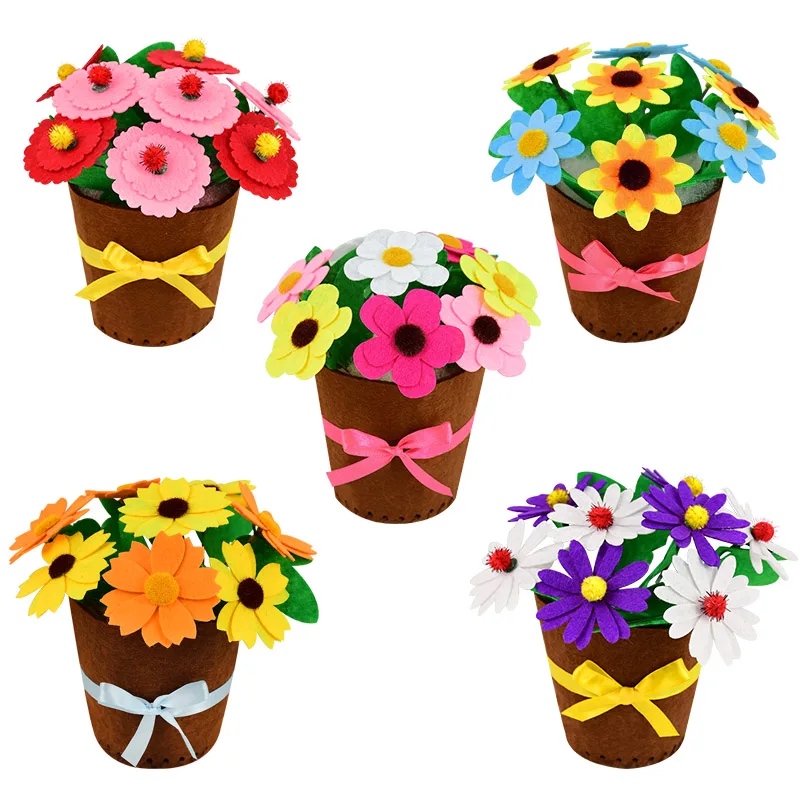 Non-woven DIY Flower Pot Potted Plant Children Craft Kids Handmade Flowers Bouquet Kindergarten Learning Education Teaching Toys
Non-woven DIY Flower Pot Potted Plant Children Craft Kids Handmade Flowers Bouquet Kindergarten Learning Education Teaching Toys