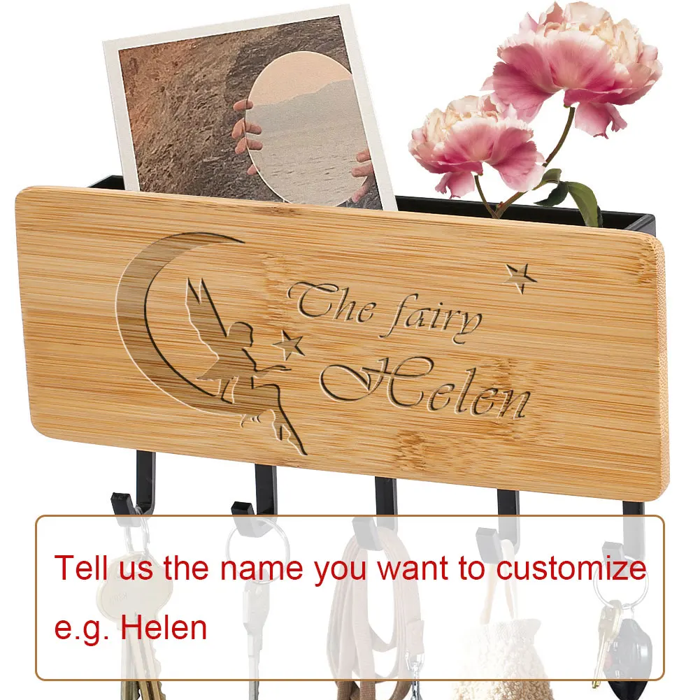 Fairy Custom Name Wall-Mounted Key Rack Angel Stars Pattern Eco-Friendly Fashionable Living Room Storage Decorative Shelf Hook
Fairy Custom Name Wall-Mounted Key Rack Angel Stars Pattern Eco-Friendly Fashionable Living Room Storage Decorative Shelf Hook