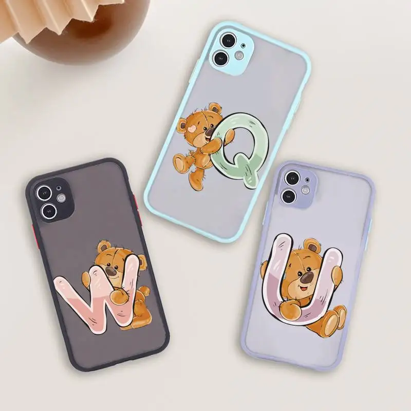 Luxury bear letters Phone Case For iPhone 12 11 Mini Pro XR XS Max 7 8 Plus X Matte transparent blue Back Cover
Luxury bear letters Phone Case For iPhone 12 11 Mini Pro XR XS Max 7 8 Plus X Matte transparent blue Back Cover