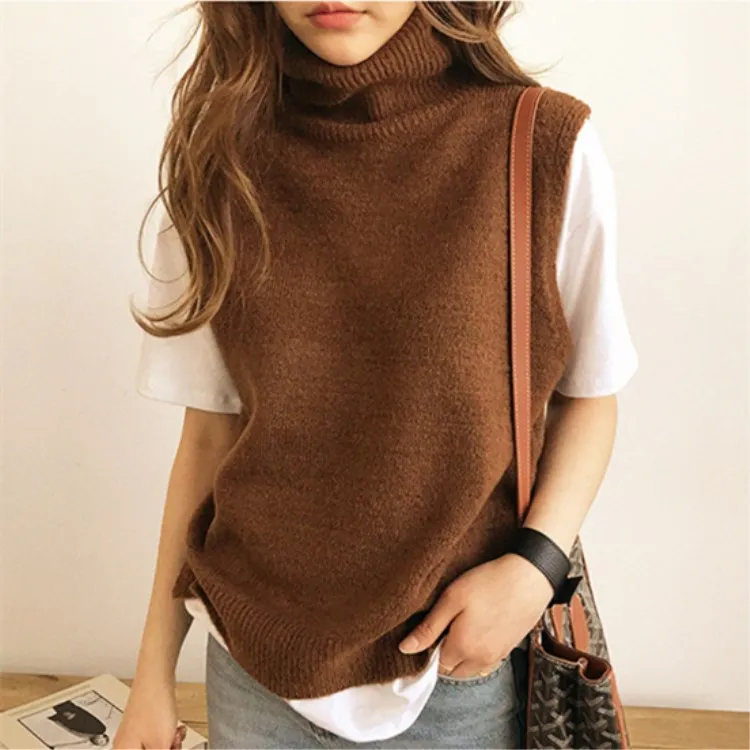 Новинка 2020, Лидер продаж, Женский вязаный жилет с высоким воротом, свободный удобный кашемировый свитер, свитер без рукавов, Женский пуловер
Новинка 2020, Лидер продаж, Женский вязаный жилет с высоким воротом, свободный удобный кашемировый свитер, свитер без рукавов, Женский пуловер
