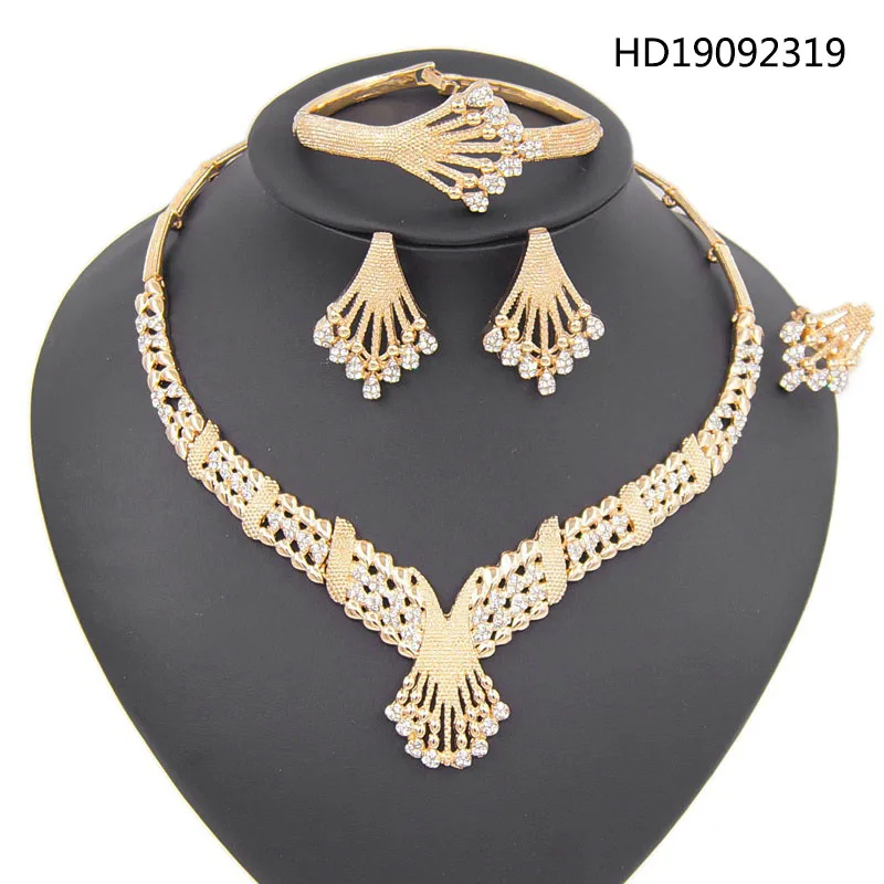 Yulaili New Fashion Nigerian Wedding Bridal Jewelry Sets African Charm Crystal Necklace Earrings Ring Bracelet for Women Bijoux
Yulaili New Fashion Nigerian Wedding Bridal Jewelry Sets African Charm Crystal Necklace Earrings Ring Bracelet for Women Bijoux