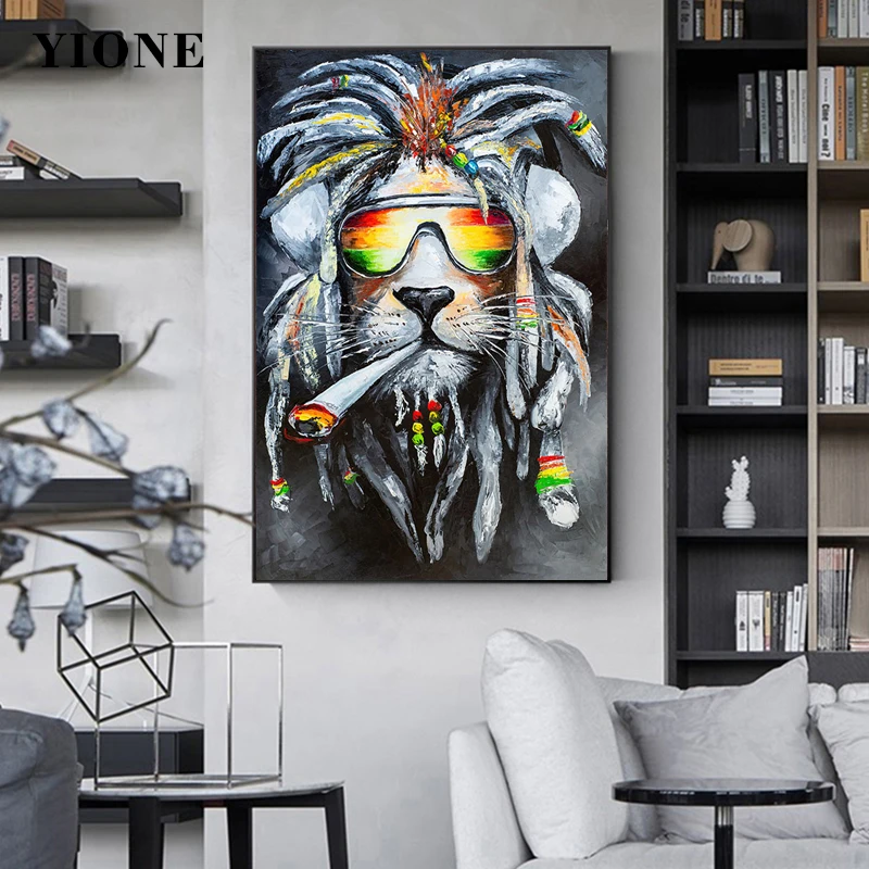 Abstract Smoking African Lion Oil Painting Grey Colored Animal Head Canvas Print Poster Wall Art Picture for Living Room Bedroom
Abstract Smoking African Lion Oil Painting Grey Colored Animal Head Canvas Print Poster Wall Art Picture for Living Room Bedroom