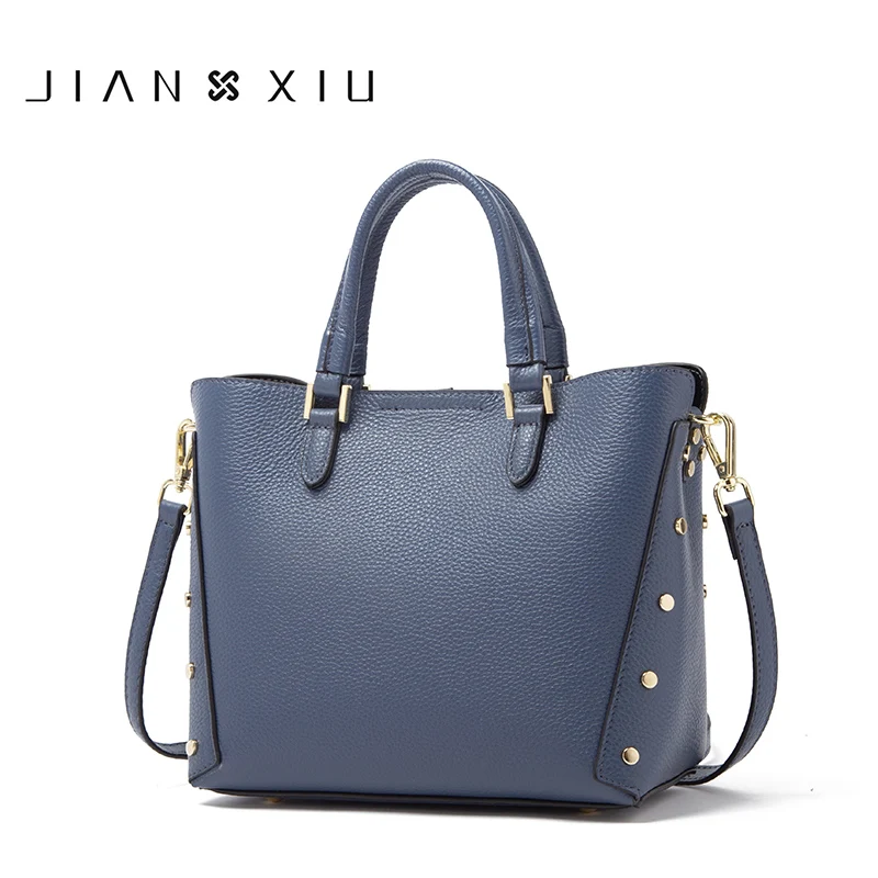 JIANXIU Brand Women Genuine Leather Handbags High-capacity First Layer Cowhide Shoulder Messenger Bags 2020 New Rivet Tote Bags
JIANXIU Brand Women Genuine Leather Handbags High-capacity First Layer Cowhide Shoulder Messenger Bags 2020 New Rivet Tote Bags