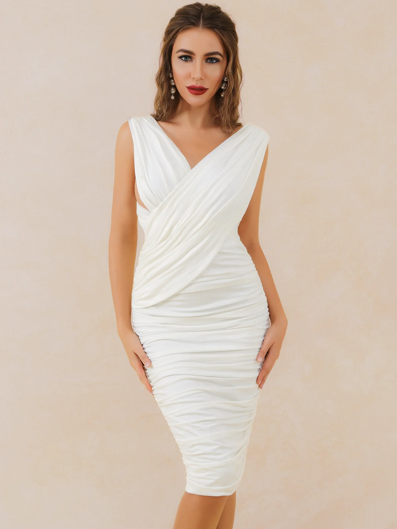 2020 New Women white v neck off shoulder sleeveless Celebrity Party Bodycon Bandage Dresses wholesale
2020 New Women white v neck off shoulder sleeveless Celebrity Party Bodycon Bandage Dresses wholesale