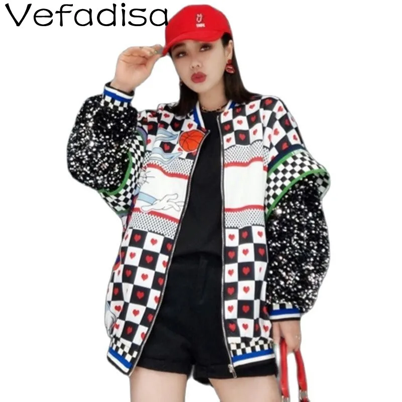 Vefadisa Fashion Plaid Print Stitching Baseball Uniform Jacket 2021 Winter Short Coat Loose Round Neck Women's Clothing TT802
Vefadisa Fashion Plaid Print Stitching Baseball Uniform Jacket 2021 Winter Short Coat Loose Round Neck Women's Clothing TT802