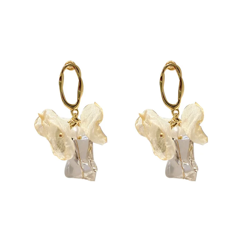 LOVOACC Stylish White Cloth Flower Earrings Gold Color Alloy Transparent Crystal Faux Pearls Floral Dangle Earrings for Women
LOVOACC Stylish White Cloth Flower Earrings Gold Color Alloy Transparent Crystal Faux Pearls Floral Dangle Earrings for Women