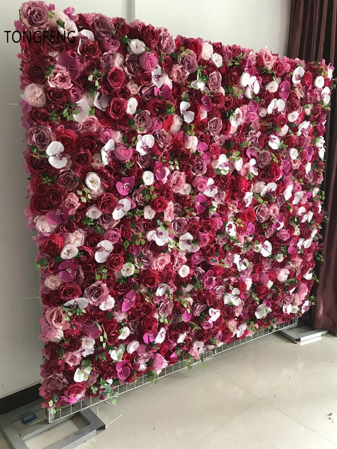 TONGFENG PINK 8pcs/Lot Fleurs Artificielles Silk Rose Peony 3D Flower Wall Panel Runner Party Wedding Backdrop Decoration | Дом и сад