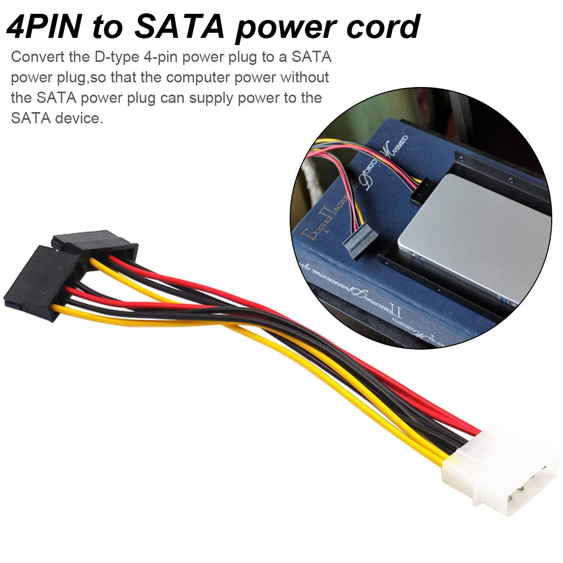 1 шт. Серийный адаптер питания ATA SATA 4 Pin IDE Molex на 2 из 15 HDD кабель популярный во всем