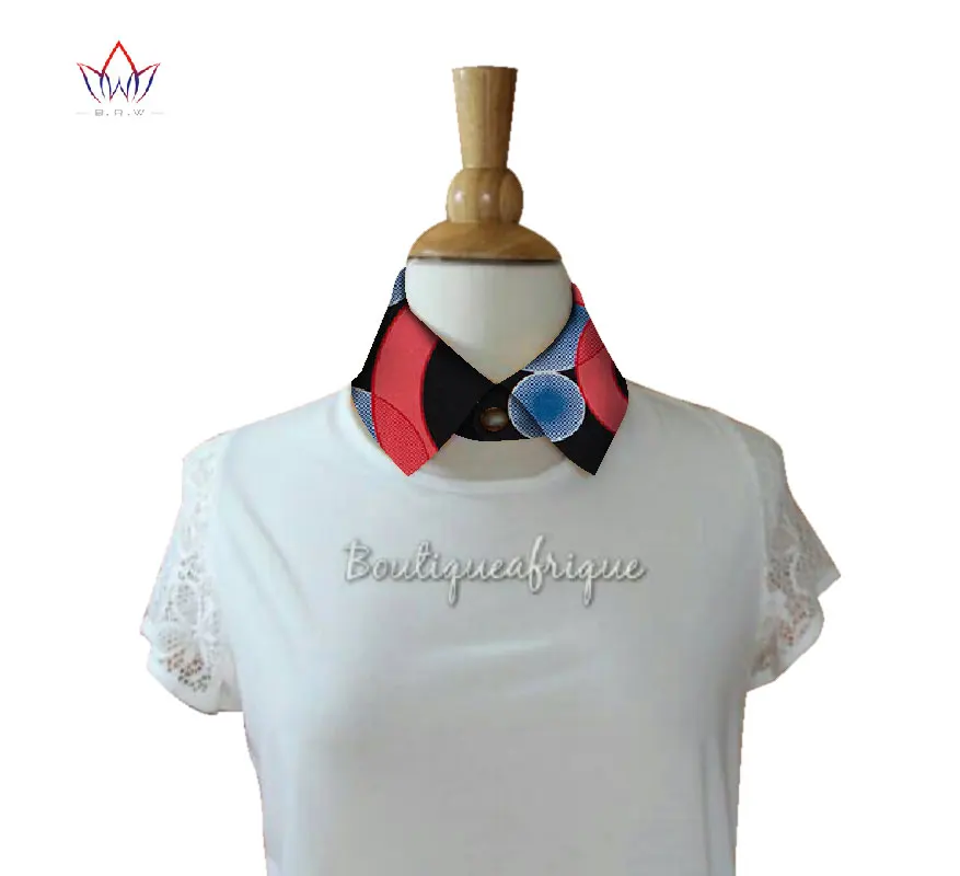 BRW Sweet African Print Collar Ankara Handmade Detachable Accessories Choker Necklaces For Women Statement Necklace WYX21 | Украшения и
