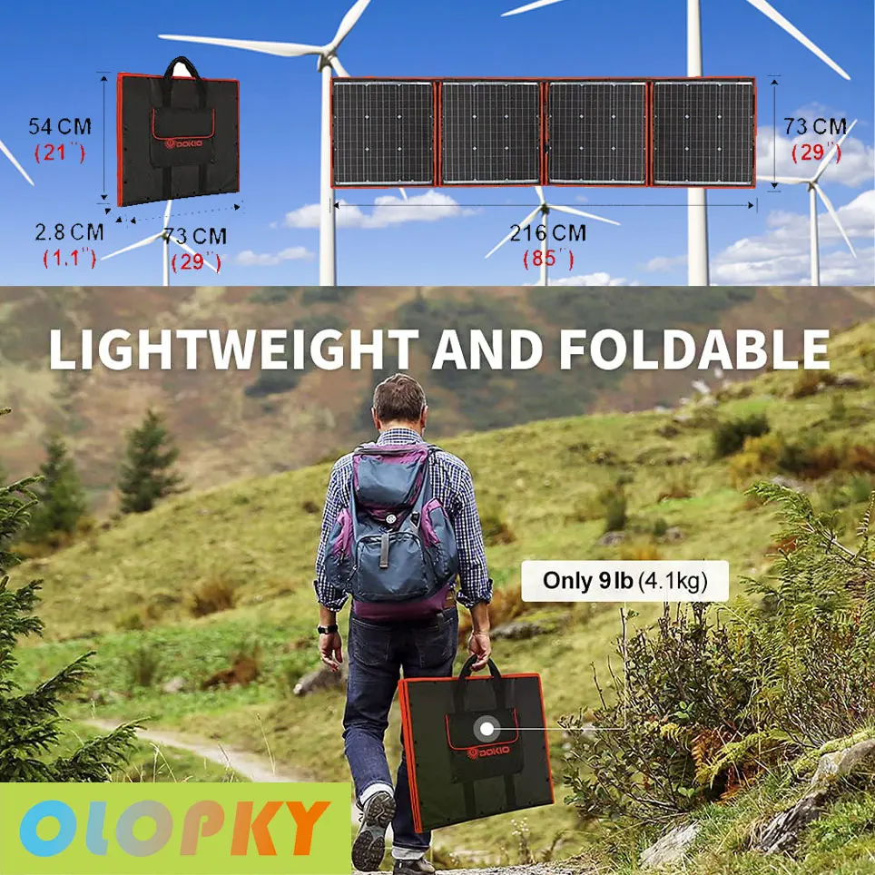2021 160 watt 18 Volt portable folding solar charger includes 2 USB output controllers for 12 volt battery / power station
2021 160 watt 18 Volt portable folding solar charger includes 2 USB output controllers for 12 volt battery / power station
