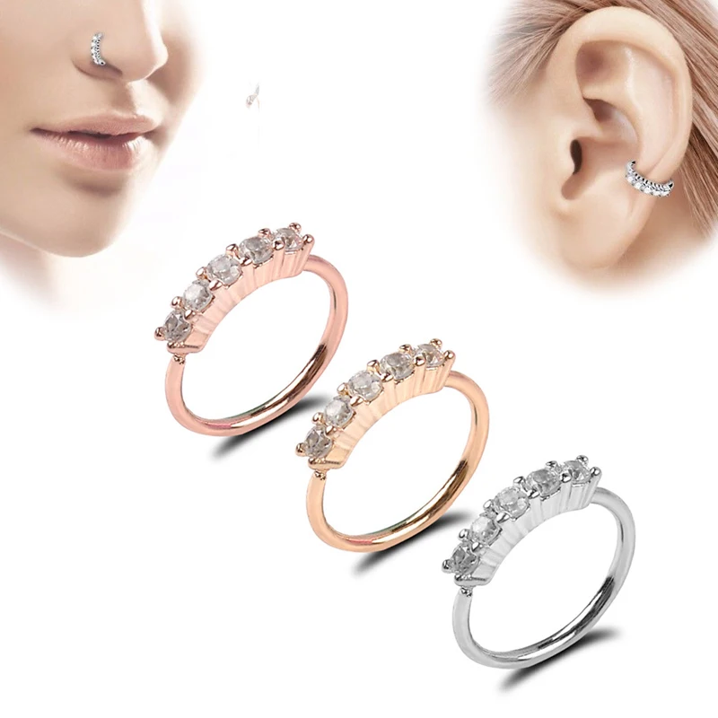New zircon Nose Hoops Nostril Earring Cartilage Earrings Nose Clip Cuff Nose Ring Piercing Body Jewelry Gifts Fake Piercing
New zircon Nose Hoops Nostril Earring Cartilage Earrings Nose Clip Cuff Nose Ring Piercing Body Jewelry Gifts Fake Piercing