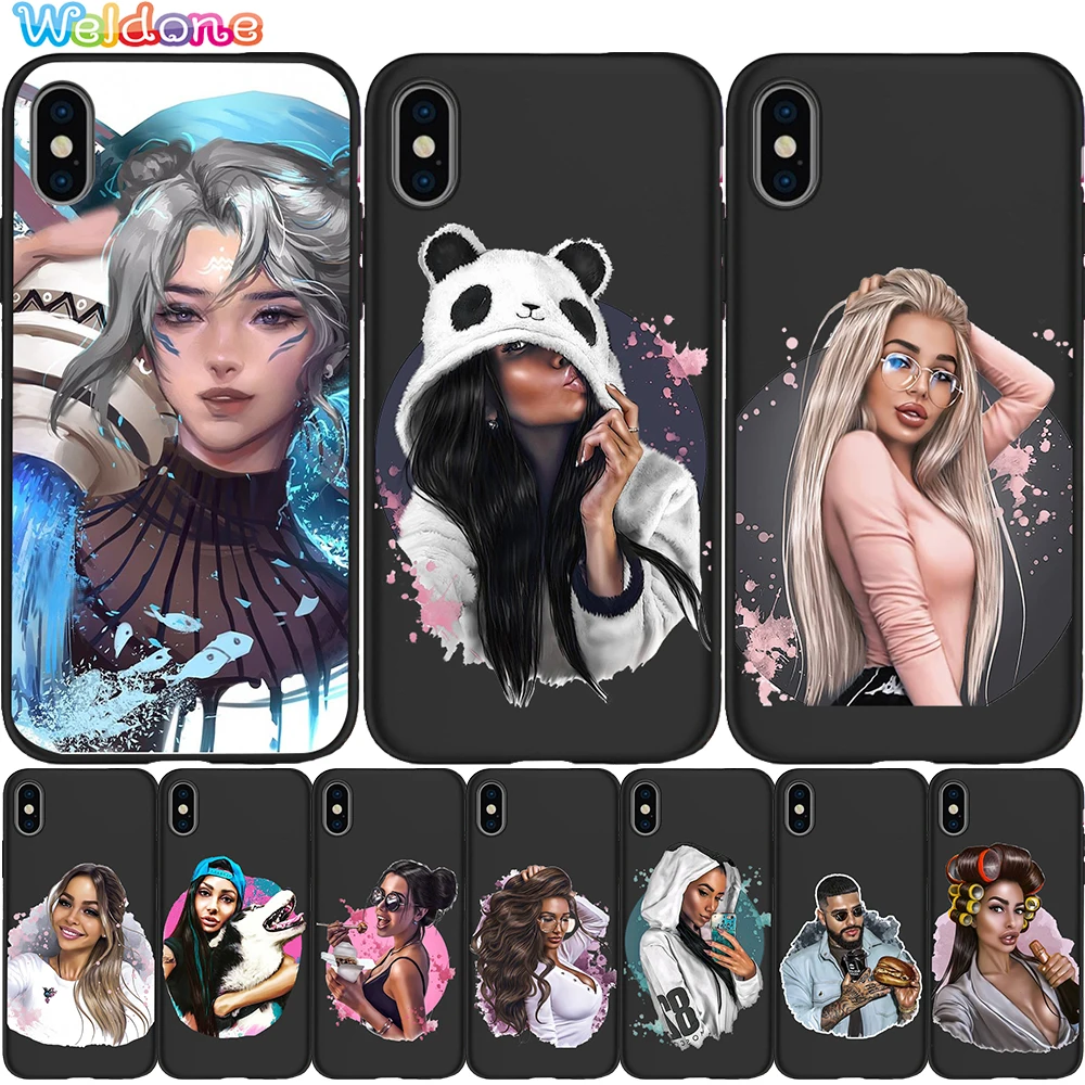 Модный сексуальный красивый черный чехол для iPhone 11 Pro Max XS XR X 8 7 6S Plus 5S мягкий