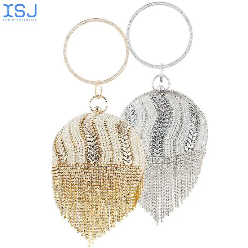 Spherical Handbag Dinner Bag European and American Style with Diamond Tassel Bag Cheongsam Evening Gift Bag Ring Hand Bag
Spherical Handbag Dinner Bag European and American Style with Diamond Tassel Bag Cheongsam Evening Gift Bag Ring Hand Bag