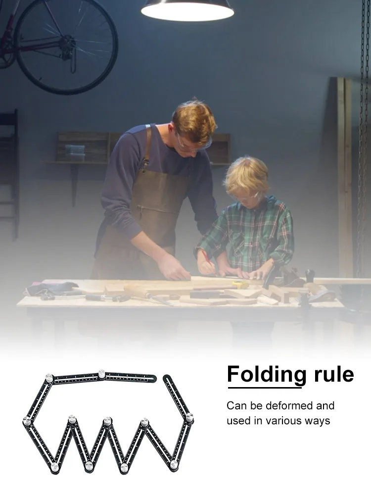 Multi Angle Measuring Ruler 6/9/12 Fold Alloy Finder Template Tool Folding Brick Tile Wood Corner Positioning | Инструменты