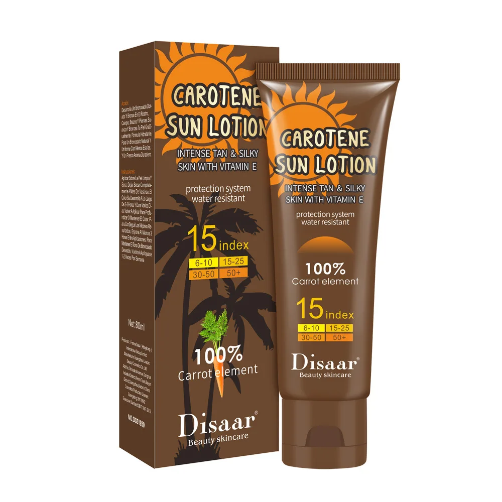 80g Carotene Sun Lotion Long-lasting Sunless Tanning Organic Natural Nourishing Self Tanner Bronze Fake Tan Body Lotion Care
80g Carotene Sun Lotion Long-lasting Sunless Tanning Organic Natural Nourishing Self Tanner Bronze Fake Tan Body Lotion Care