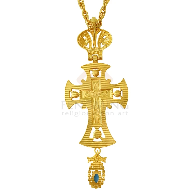 

Orthodox Religious Jesus crucifix pendants Pectoral Cross rhinestones cross chain gold religious Jewelry pastor Prayer items
