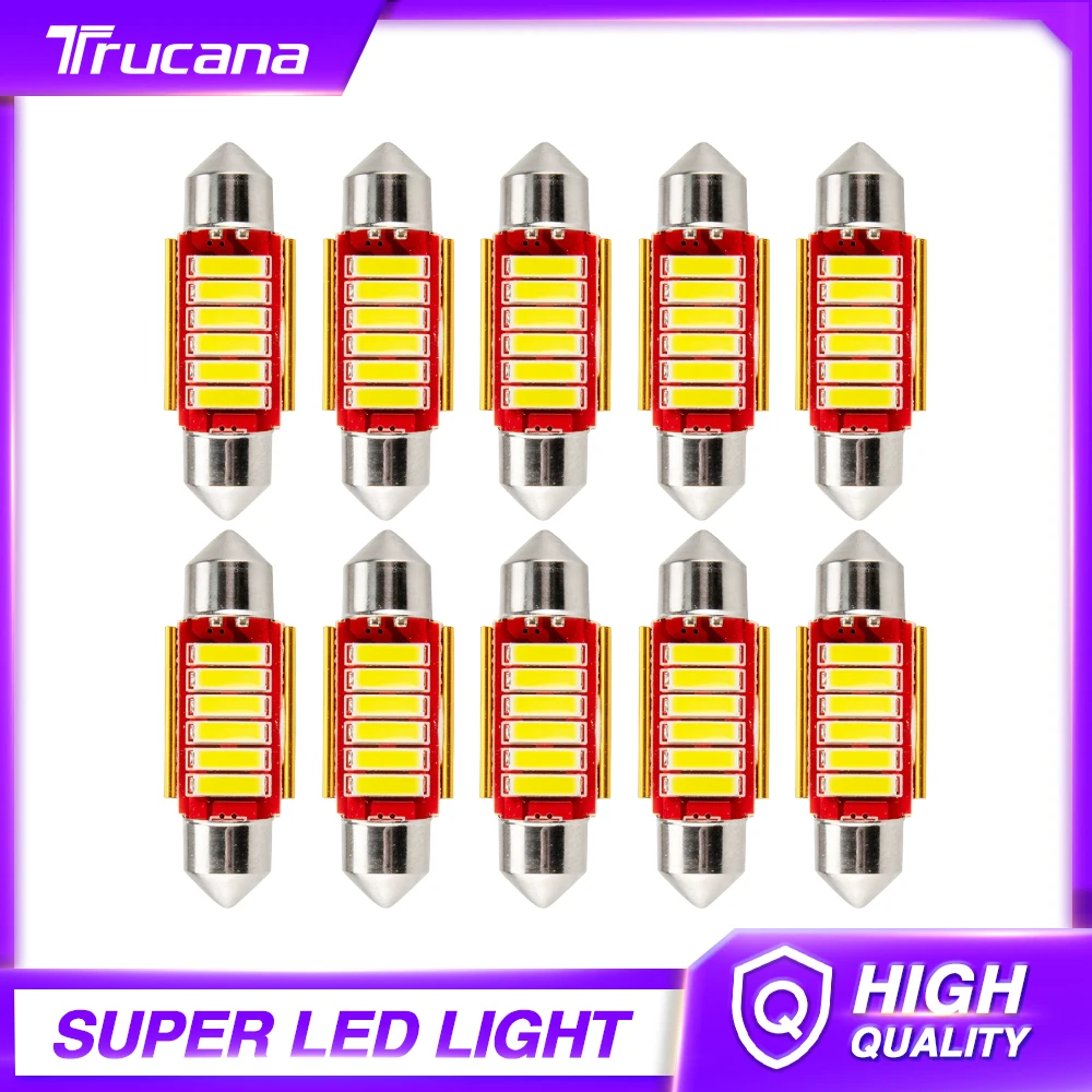 Trucana 10pcs dome lamps 31mm 36mm 39mm 42mm Festoon 6 smd LED ERROR FREE 7020 CANbus C5W led interior reading white bulbs
Trucana 10pcs dome lamps 31mm 36mm 39mm 42mm Festoon 6 smd LED ERROR FREE 7020 CANbus C5W led interior reading white bulbs