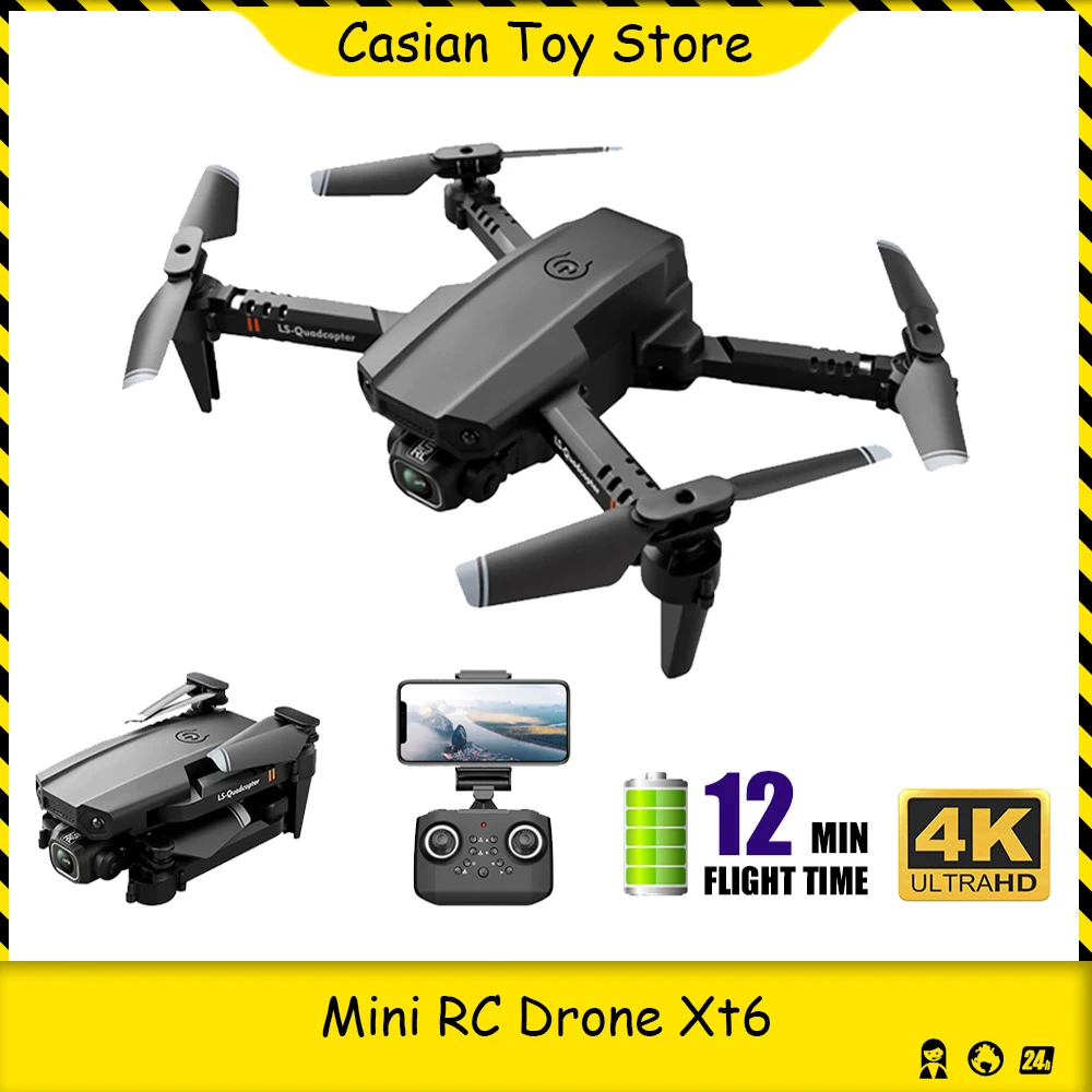 

XT6 Mini Drone 4K HD with Camera Altitude Hold Headless RTF 360 Degree FPV 6-Axis Gyro 4CH 2.4Ghz Foldable RC Quadcopter Gifts