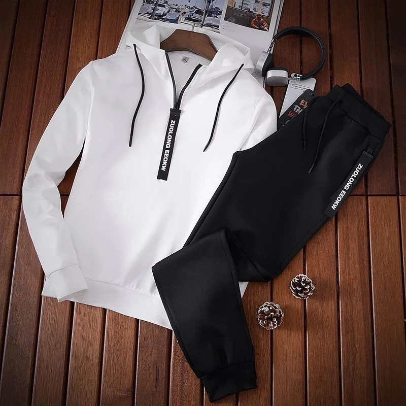 Spring and Autumn New Solid Color Casual Sports Sweater Long-sleeved Hooded Suit Trendy Men
Spring and Autumn New Solid Color Casual Sports Sweater Long-sleeved Hooded Suit Trendy Men
