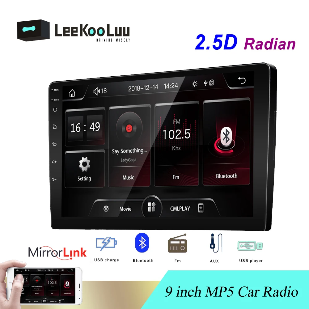 LeeKooLuu 9 ''HD Автомобильный мультимедийный плеер 2 Din автомобильный стерео
