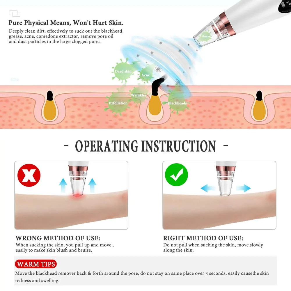 Electric Acne Remover Face Deep Nose Cleaner Blackhead Remover Vacuum Pore Pimple Comedone Extractor Beauty Skin Care Tools
Electric Acne Remover Face Deep Nose Cleaner Blackhead Remover Vacuum Pore Pimple Comedone Extractor Beauty Skin Care Tools