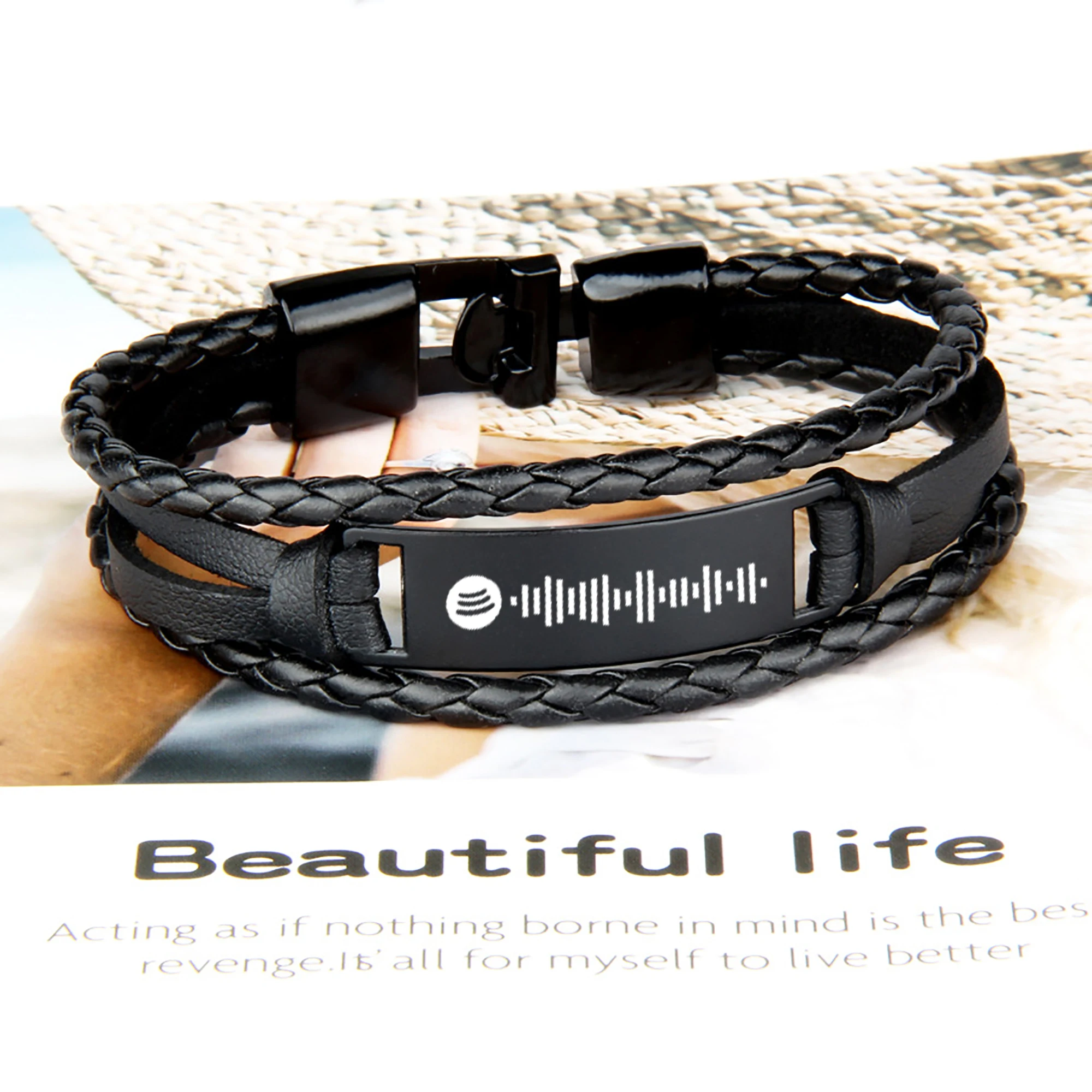 New Personalised Spotify Scan Code Music Bracelet Stainless Steel Weave Multilayer Bracelets Valentine's Day Gifts For Couples
New Personalised Spotify Scan Code Music Bracelet Stainless Steel Weave Multilayer Bracelets Valentine's Day Gifts For Couples