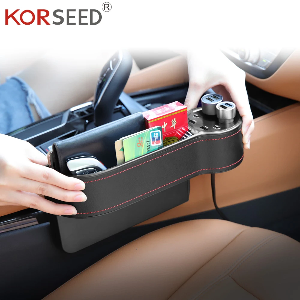 Storage Box Car Organizer Premium PU Leather Car Seat Gap Filler with 2 USB Chargers and 2 Cigar Lighters Car accessories
Storage Box Car Organizer Premium PU Leather Car Seat Gap Filler with 2 USB Chargers and 2 Cigar Lighters Car accessories